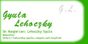gyula lehoczky business card